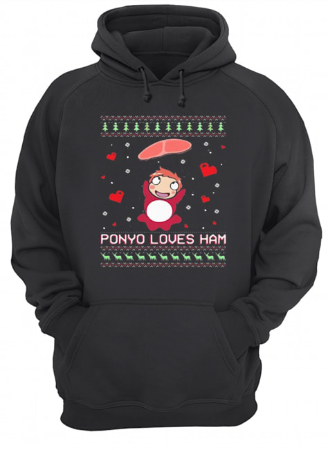 Ponyo Loves Ham Ugly Christmas Unisex Hoodie