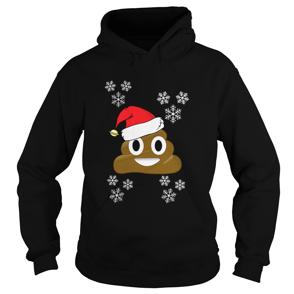 Poop Emoji Santa Hat Christmas Holiday Snowflake Hoodie