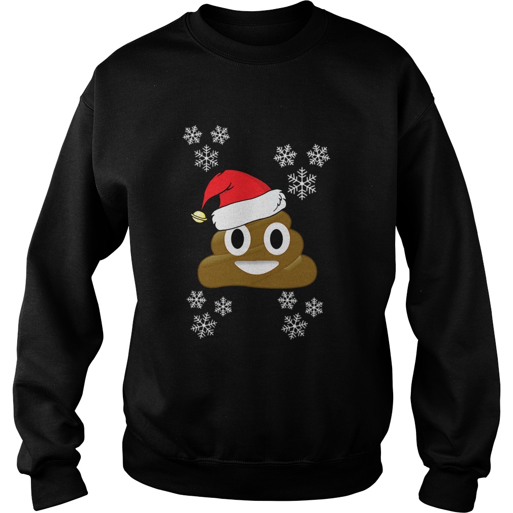 Poop Emoji Santa Hat Christmas Holiday Snowflake Sweatshirt