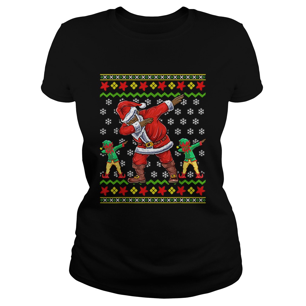 Premium Christmas African American Dabbing Santa Elf Gift Classic Ladies