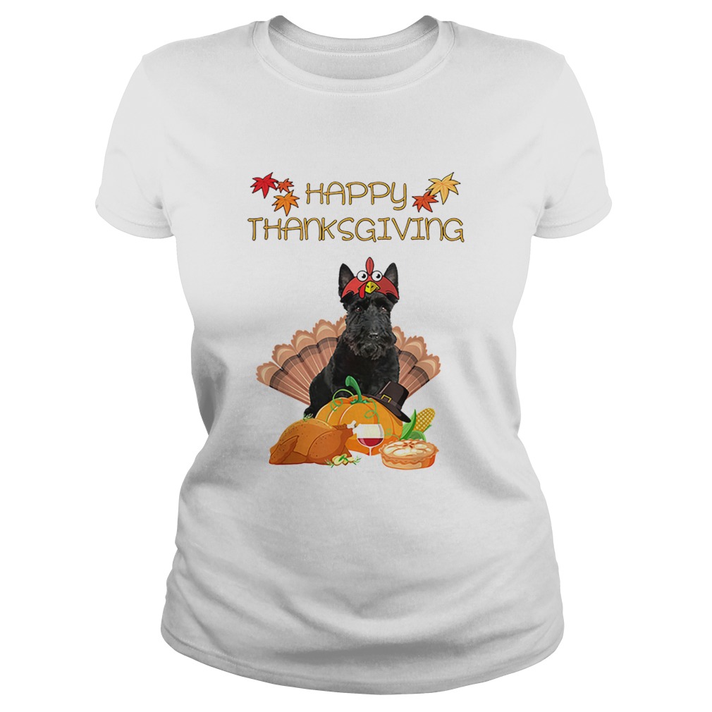 Premium Happy Thanksgiving Day Scottish Terrier Gift Funny Turkey Classic Ladies