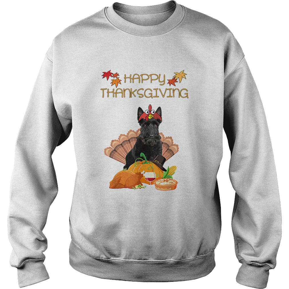 Premium Happy Thanksgiving Day Scottish Terrier Gift Funny Turkey Sweatshirt