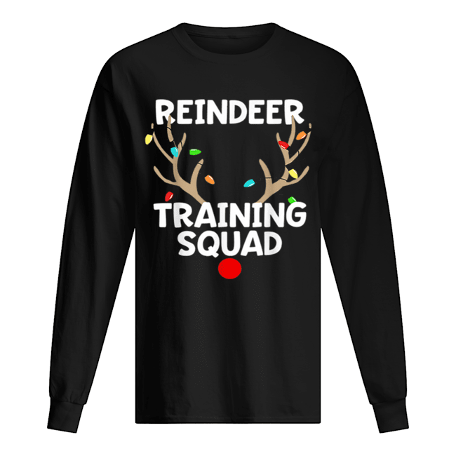 Pretty Christmas Running Reindeer Training Squad Matching 5k Long Sleeved T-shirt 