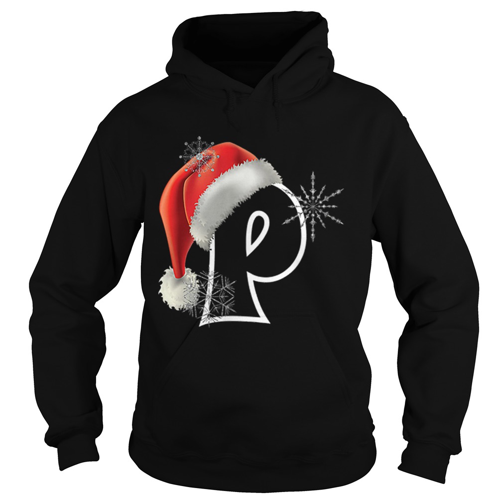 Pretty Cutest Capital Letter P Santa Monogram Christmas Holidays Hoodie