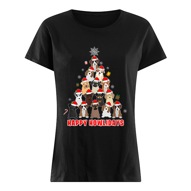 Pretty Dog Lover Christmas Tree Gift Classic Women's T-shirt