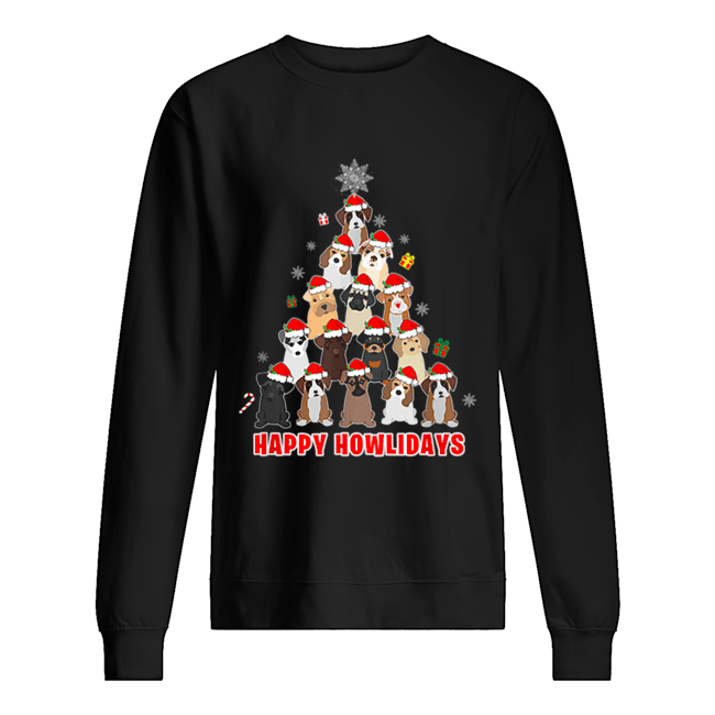 Pretty Dog Lover Christmas Tree Gift Unisex Sweatshirt