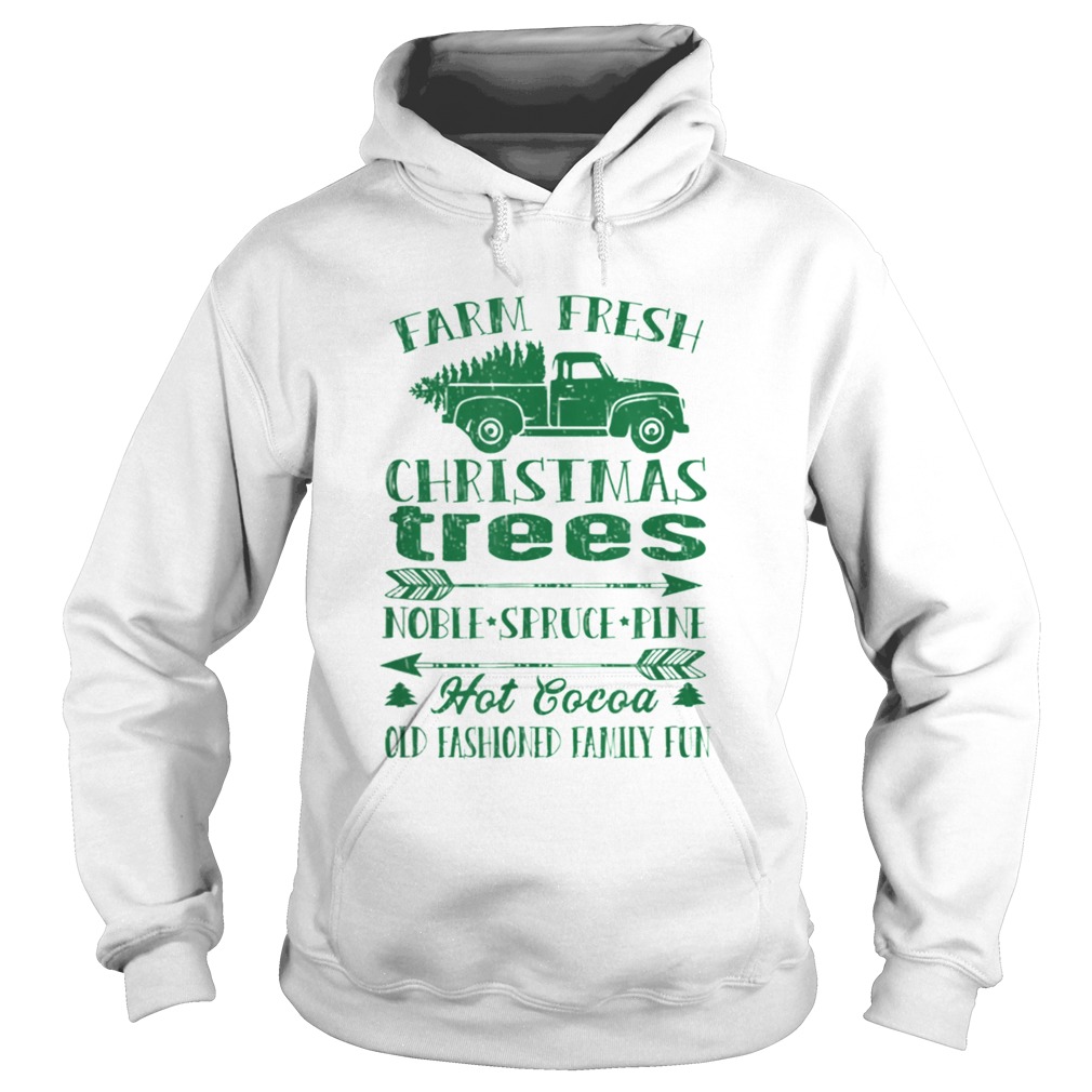 Pretty Farm Fresh Christmas Trees Old Fashioned Truck Vintage Retro Hoodie