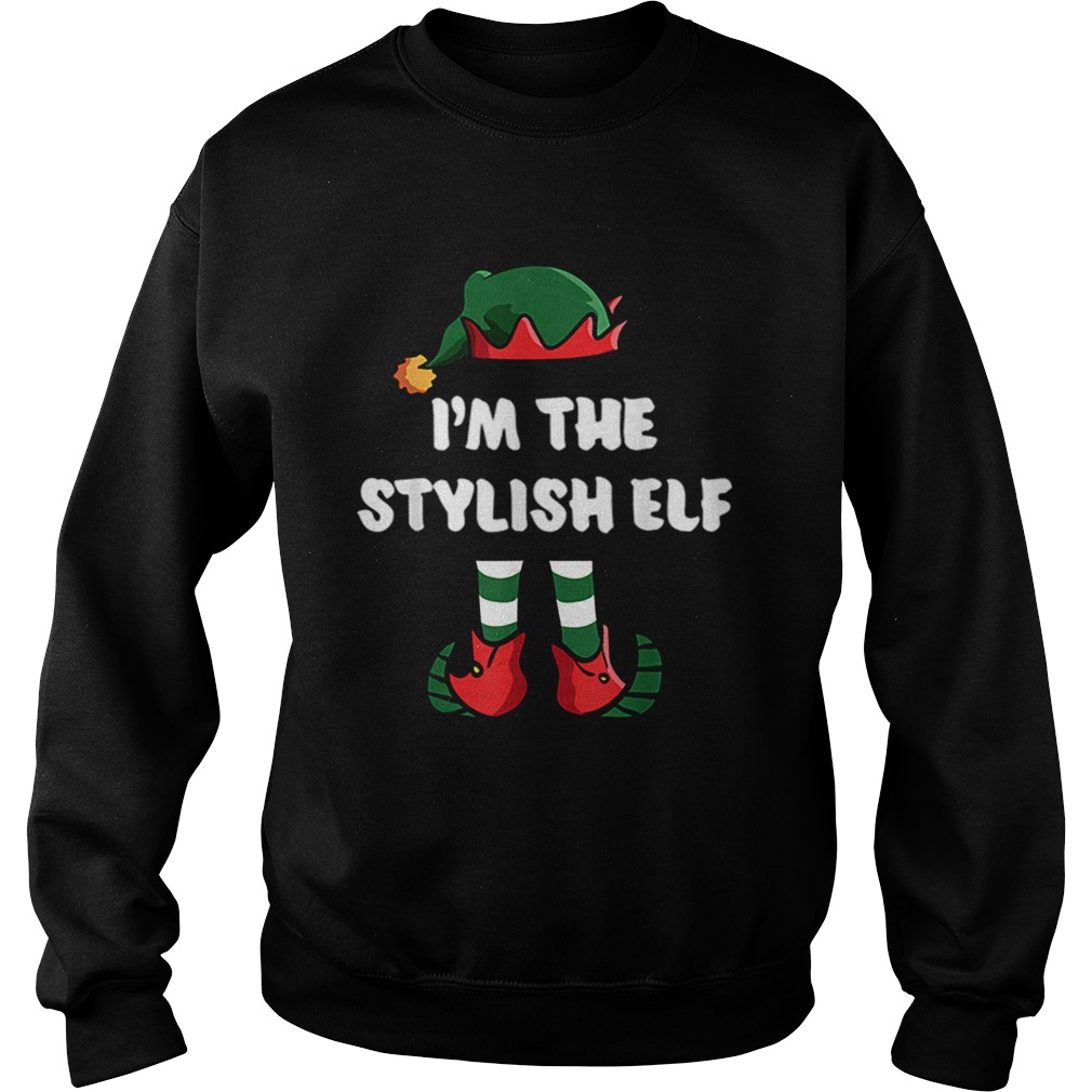 Pretty Im The Stylish Elf Matching Family Group Funny Christmas Sweatshirt