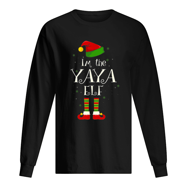 Pretty I’m The Yaya Elf Matching Family Group Christmas Funny Long Sleeved T-shirt 