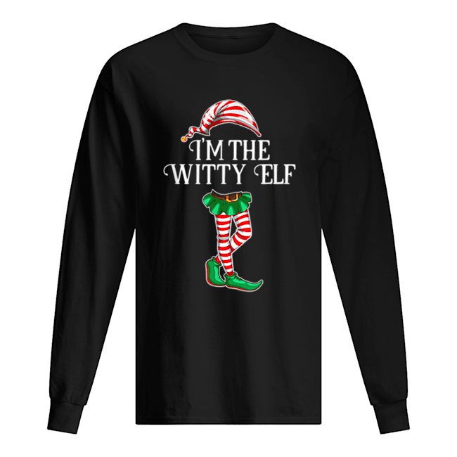 Pretty I’m the Witty Elf Christmas Matching Family Group Gift Long Sleeved T-shirt 