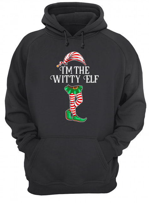 Pretty I’m the Witty Elf Christmas Matching Family Group Gift Unisex Hoodie