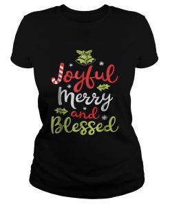 Pretty Joyful Merry and Blessed Women girls Xmas Holiday  Classic Ladies