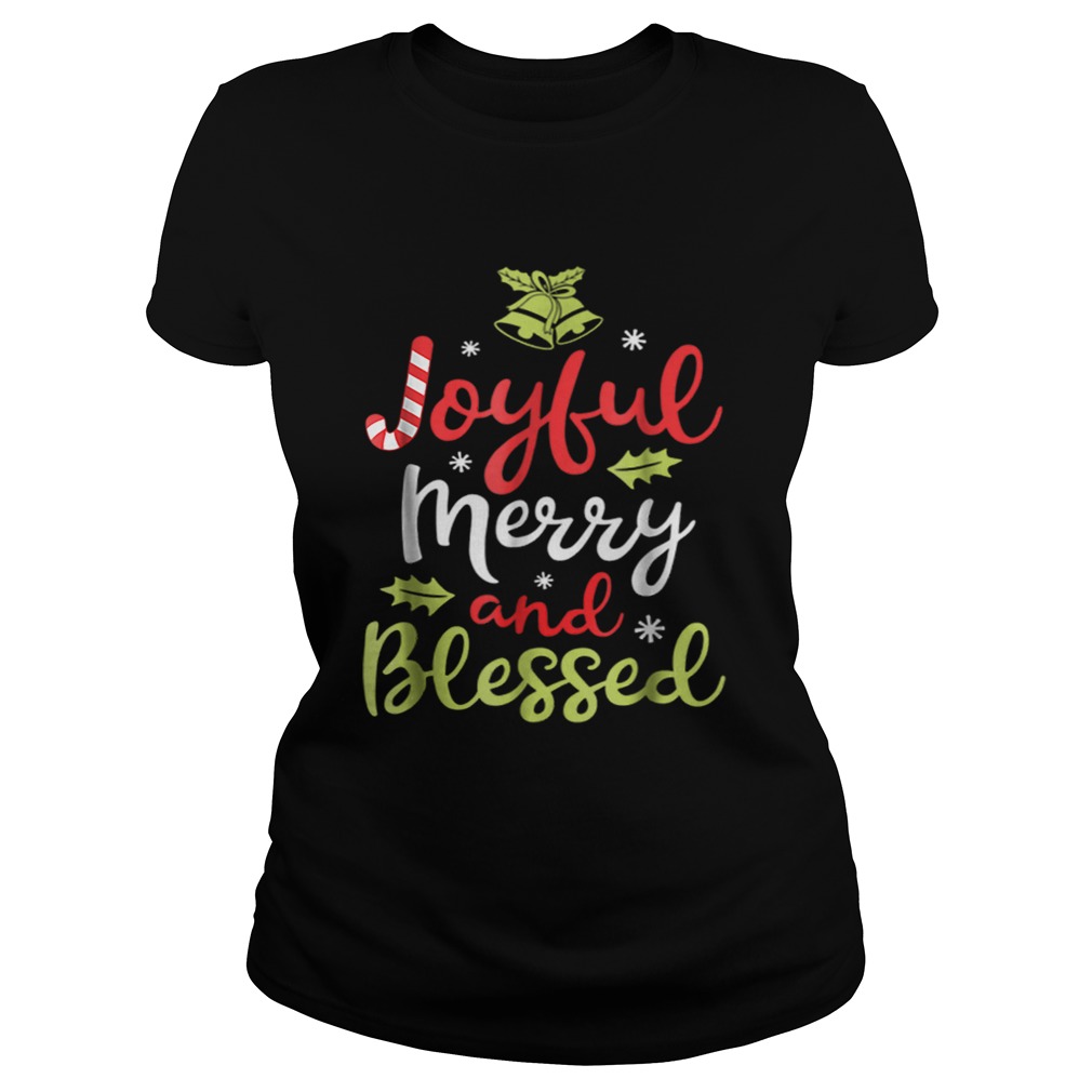 Pretty Joyful Merry and Blessed Women girls Xmas Holiday Classic Ladies