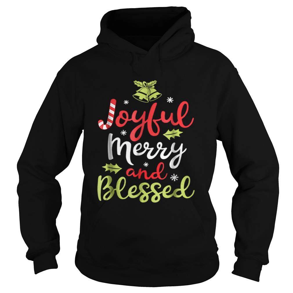 Pretty Joyful Merry and Blessed Women girls Xmas Holiday Hoodie