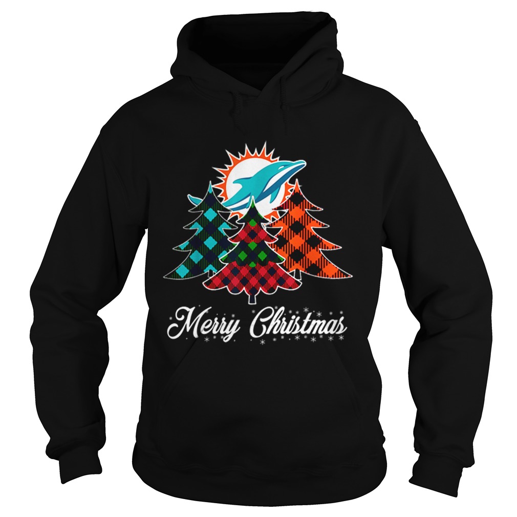 Pretty Merry Christmas Tree Football Team MiamiDolphin Fan Hoodie