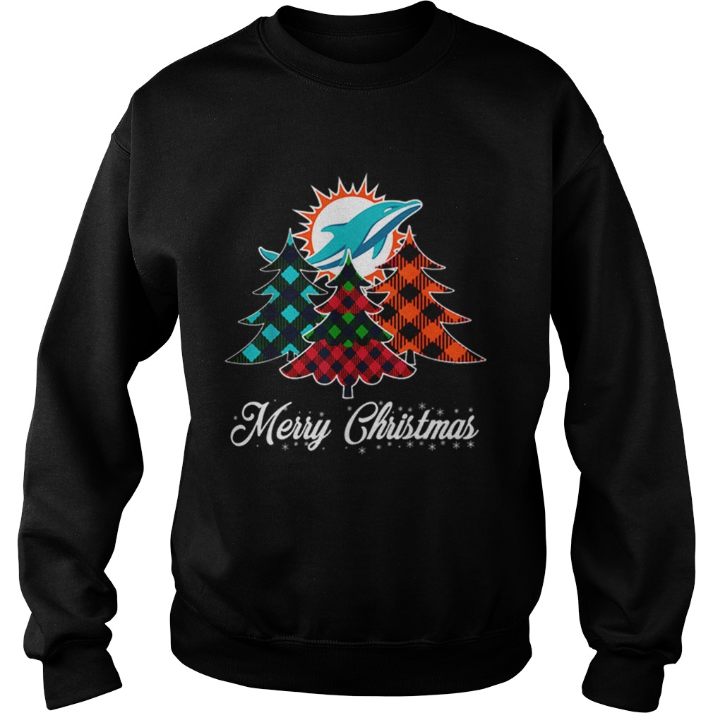 Pretty Merry Christmas Tree Football Team MiamiDolphin Fan Sweatshirt