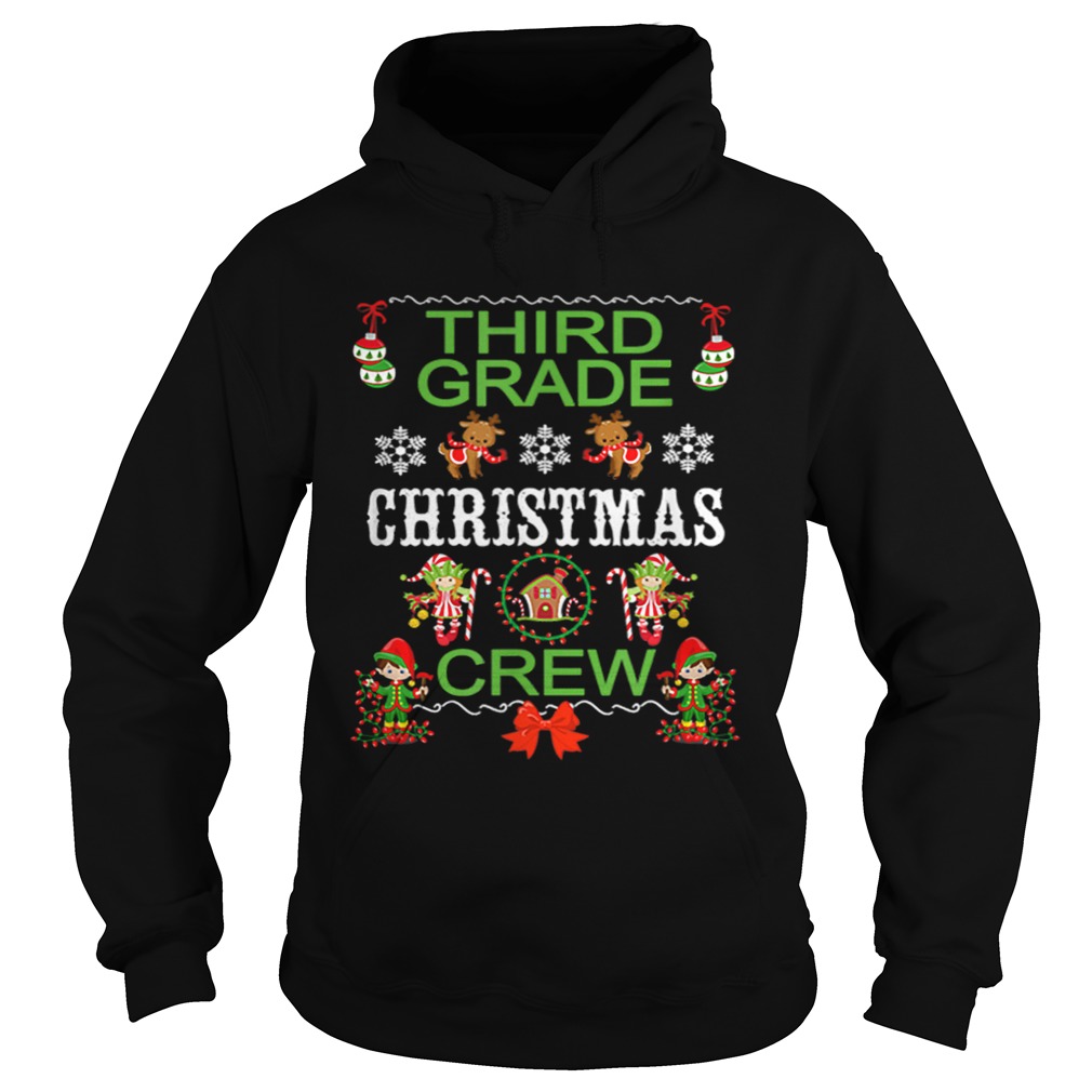 Pretty Third Grade Teacher Student Christmas Class Christmas Crew Hoodie