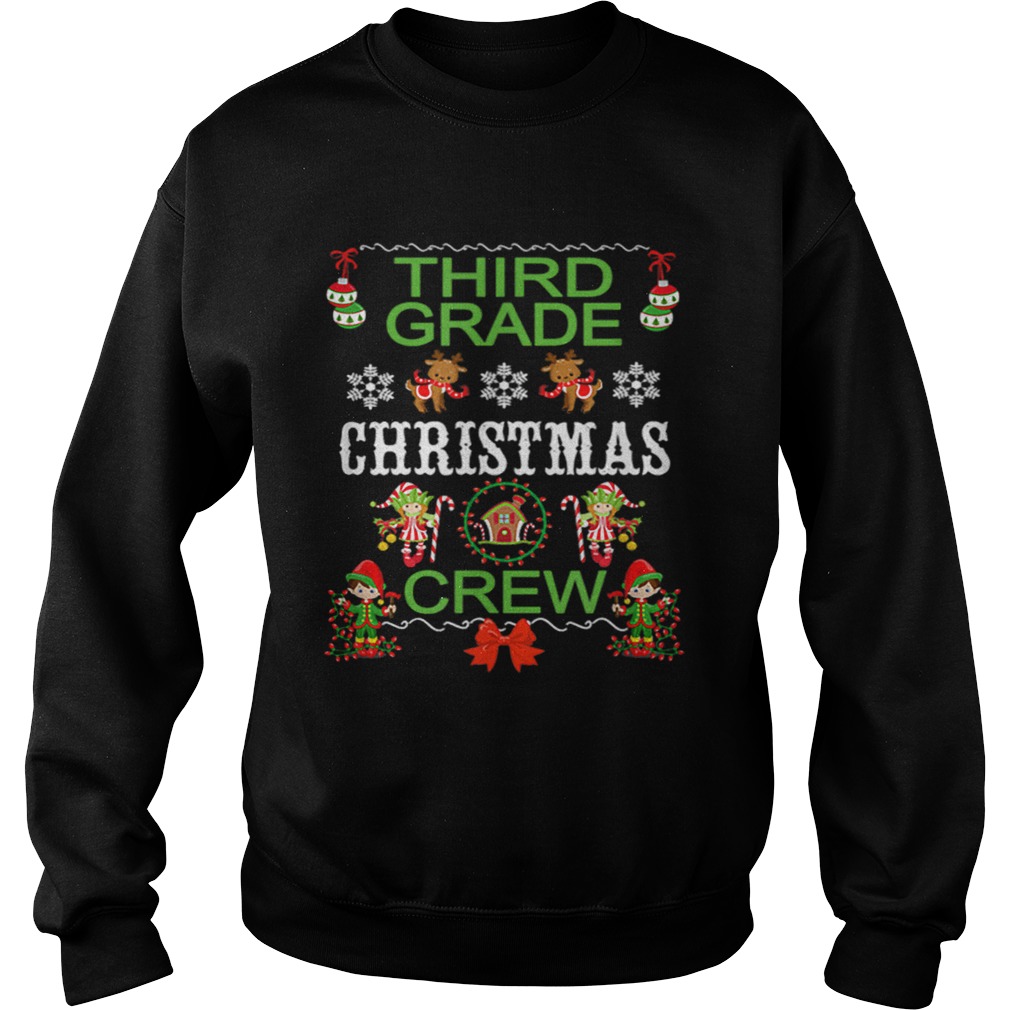 Pretty Third Grade Teacher Student Christmas Class Christmas Crew Sweatshirt