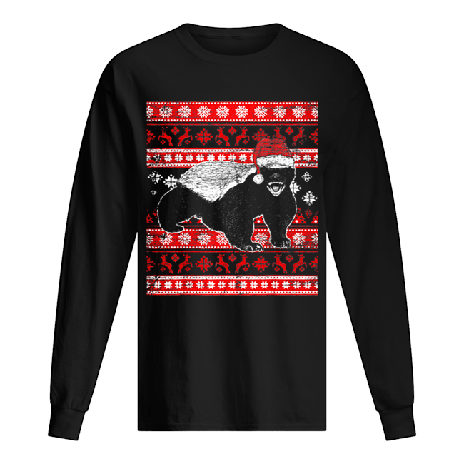 Pretty Ugly Christmas Honey Badger Long Sleeved T-shirt 