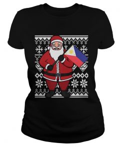 Pretty Ugly Christmas Philippines Flag Santa Filipino Gift  Classic Ladies