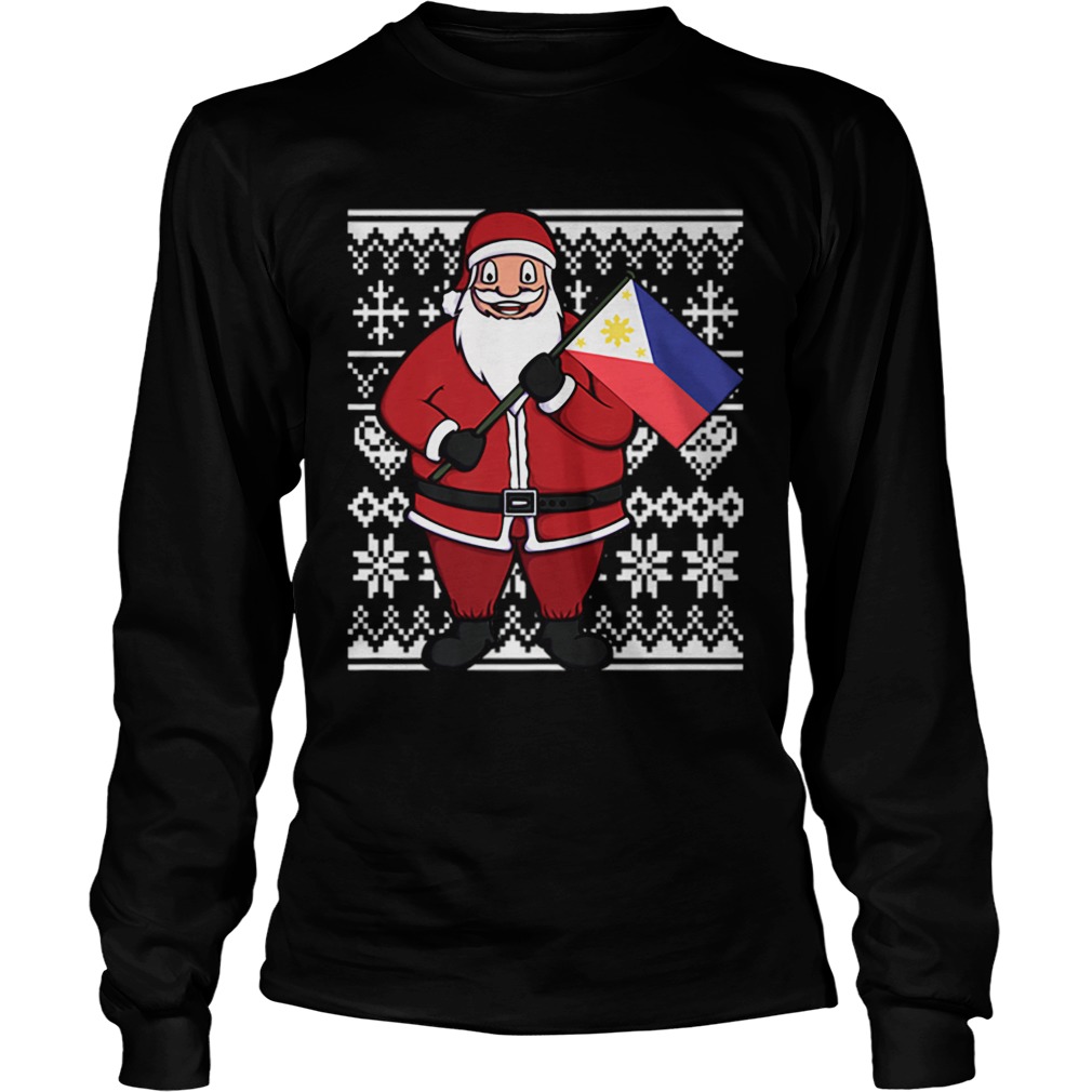 Pretty Ugly Christmas Philippines Flag Santa Filipino Gift LongSleeve