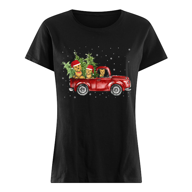 Pretty Yorkie Dog Pickup Truck Christmas Classic Women's T-shirt