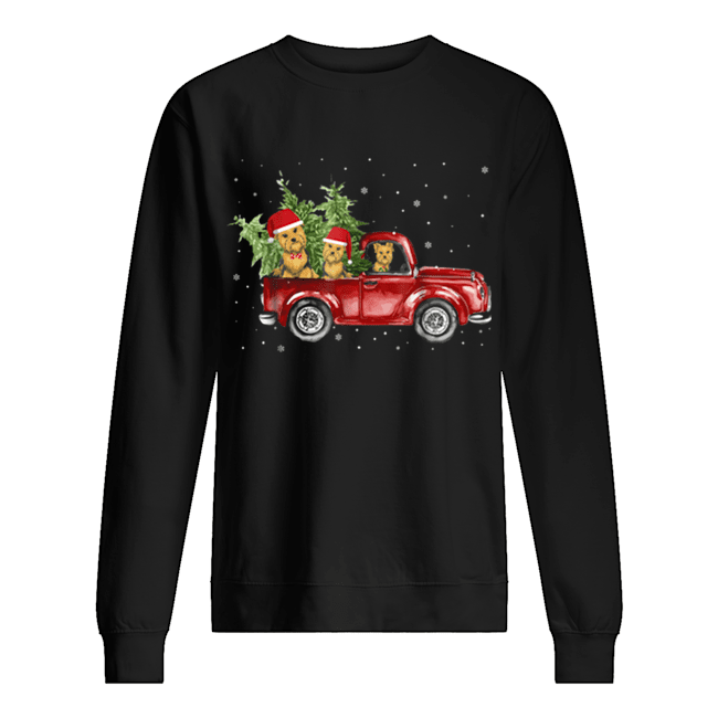 Pretty Yorkie Dog Pickup Truck Christmas Unisex Sweatshirt