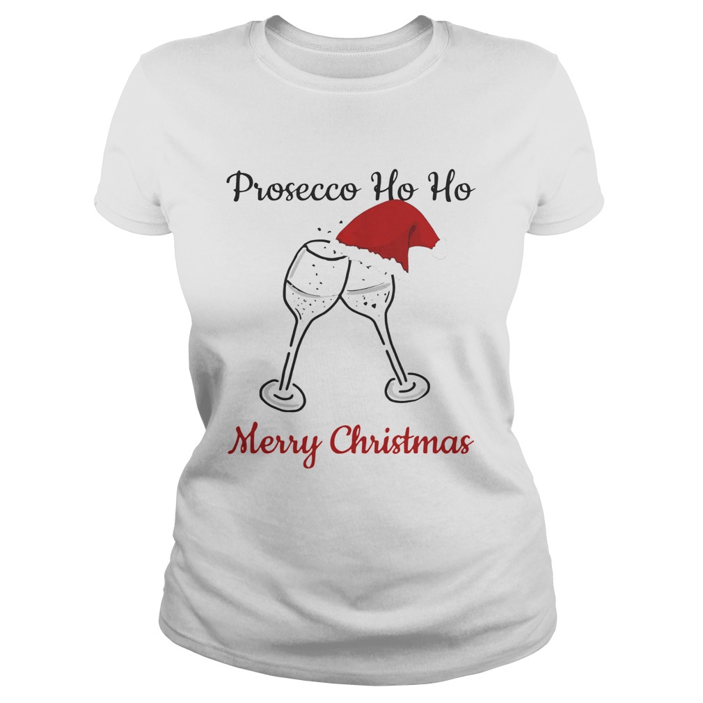 Prosecco Ho Ho Merry Christmas Santa Hat Classic Ladies