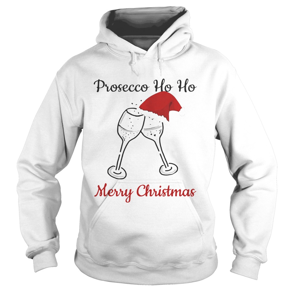 Prosecco Ho Ho Merry Christmas Santa Hat Hoodie