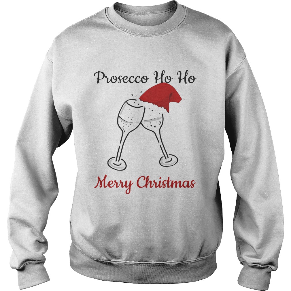 Prosecco Ho Ho Merry Christmas Santa Hat Sweatshirt