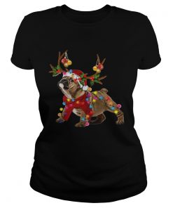 Pug Reindeer Christmas light  Classic Ladies