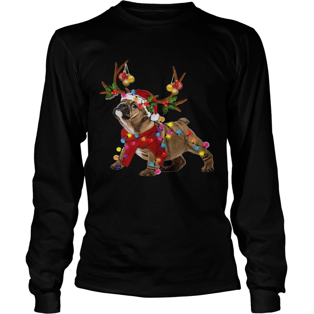 Pug Reindeer Christmas light LongSleeve