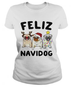 Pugs feliz navidog Christmas  Classic Ladies