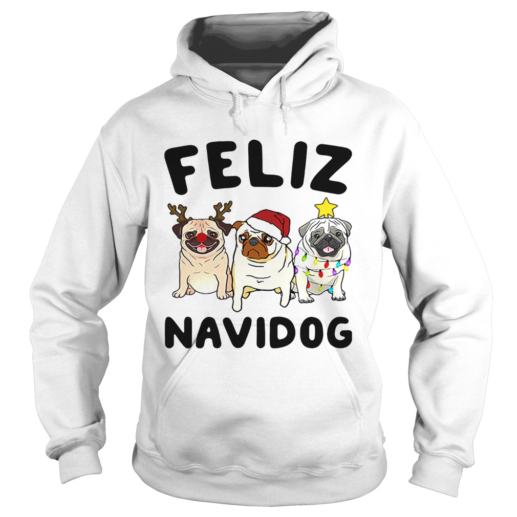 Pugs feliz navidog Christmas Hoodie