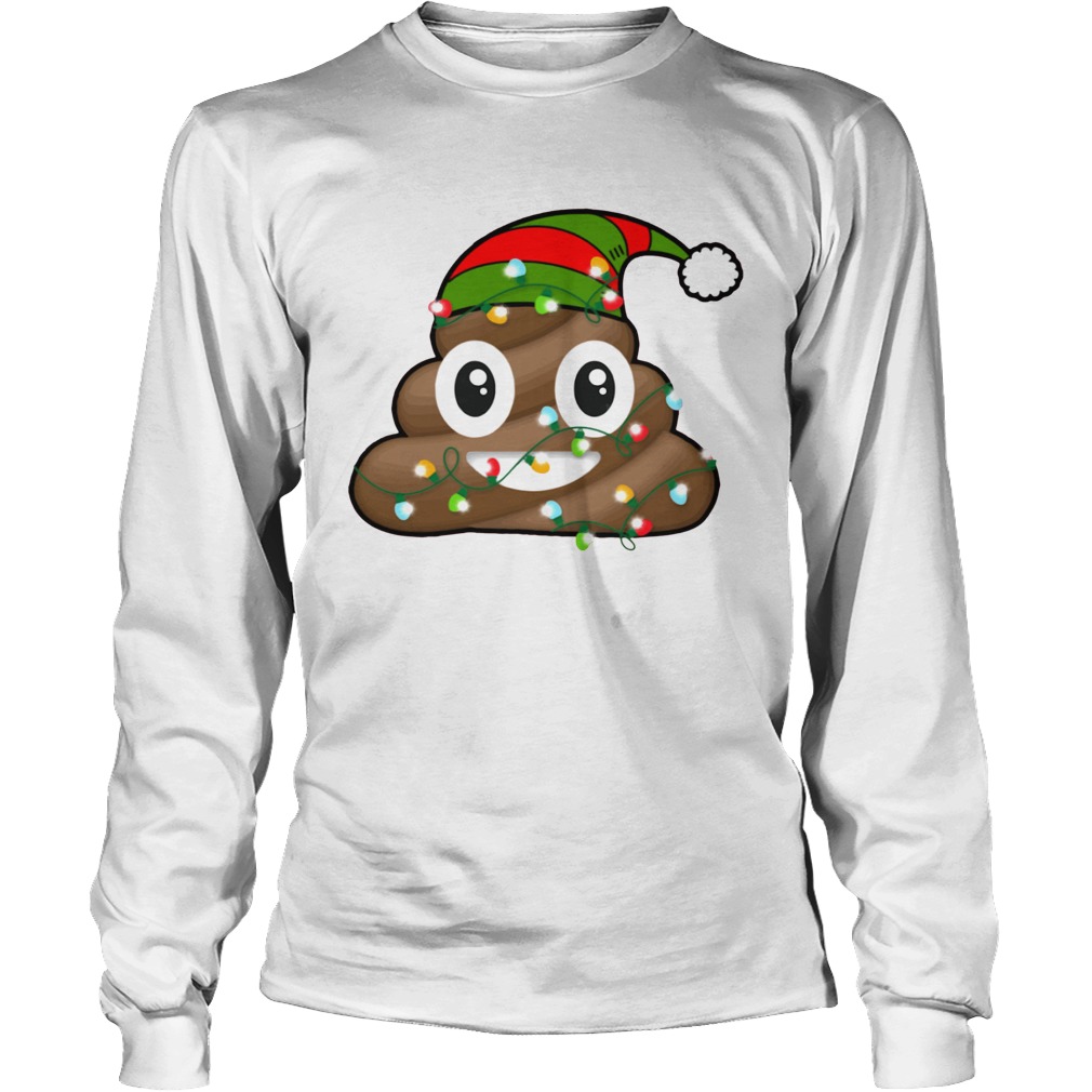 Reindeer Poop Emoji Cute Merry Christmas Red LongSleeve