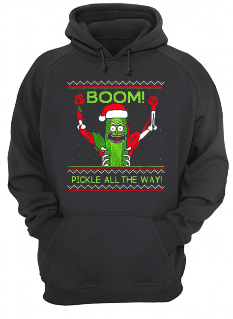 Rick and Morty Boom Pickle All The Way Ugly Christmas Unisex Hoodie