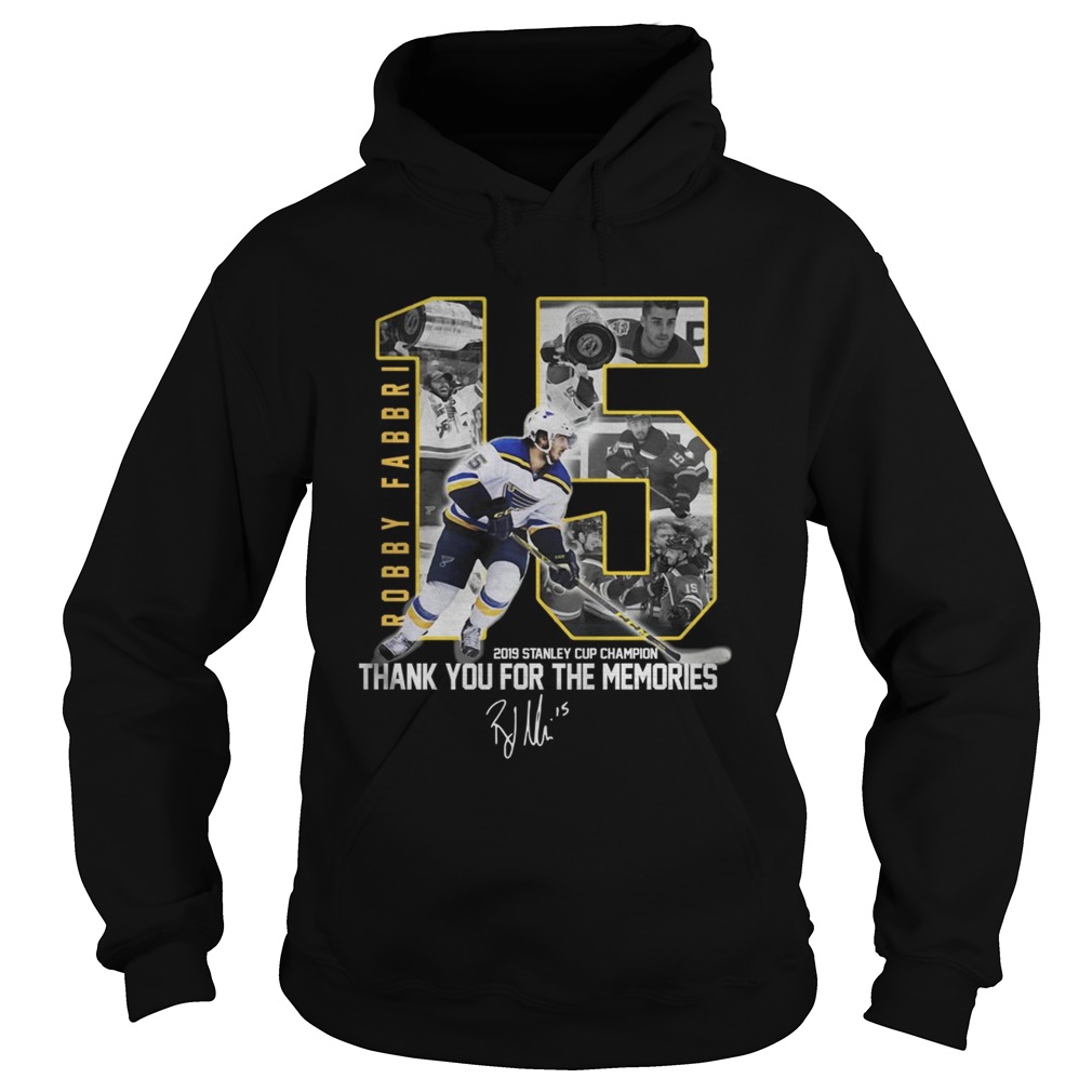 Robby Fabbri 2019 Stanley Cup Champion Thank you for the memories Signature Hoodie