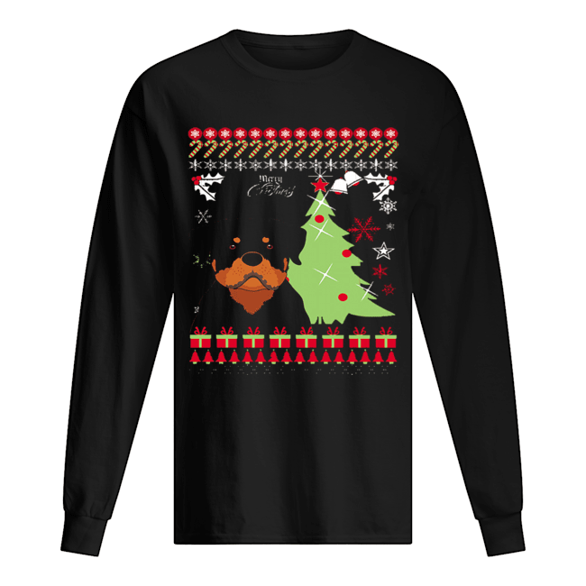 Rottweiler Ugly Christmas Long Sleeved T-shirt 