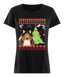 Rough collie Ugly Christmas  Classic Women's T-shirt