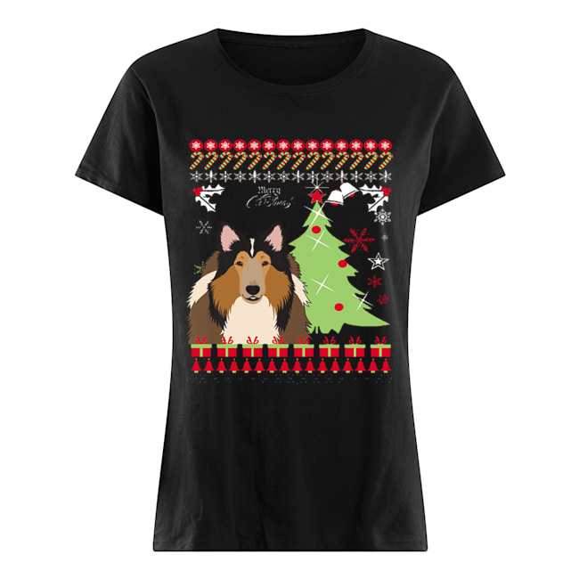 Rough collie Ugly Christmas Classic Women's T-shirt