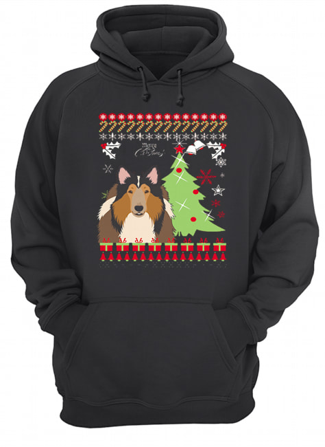 Rough collie Ugly Christmas Unisex Hoodie