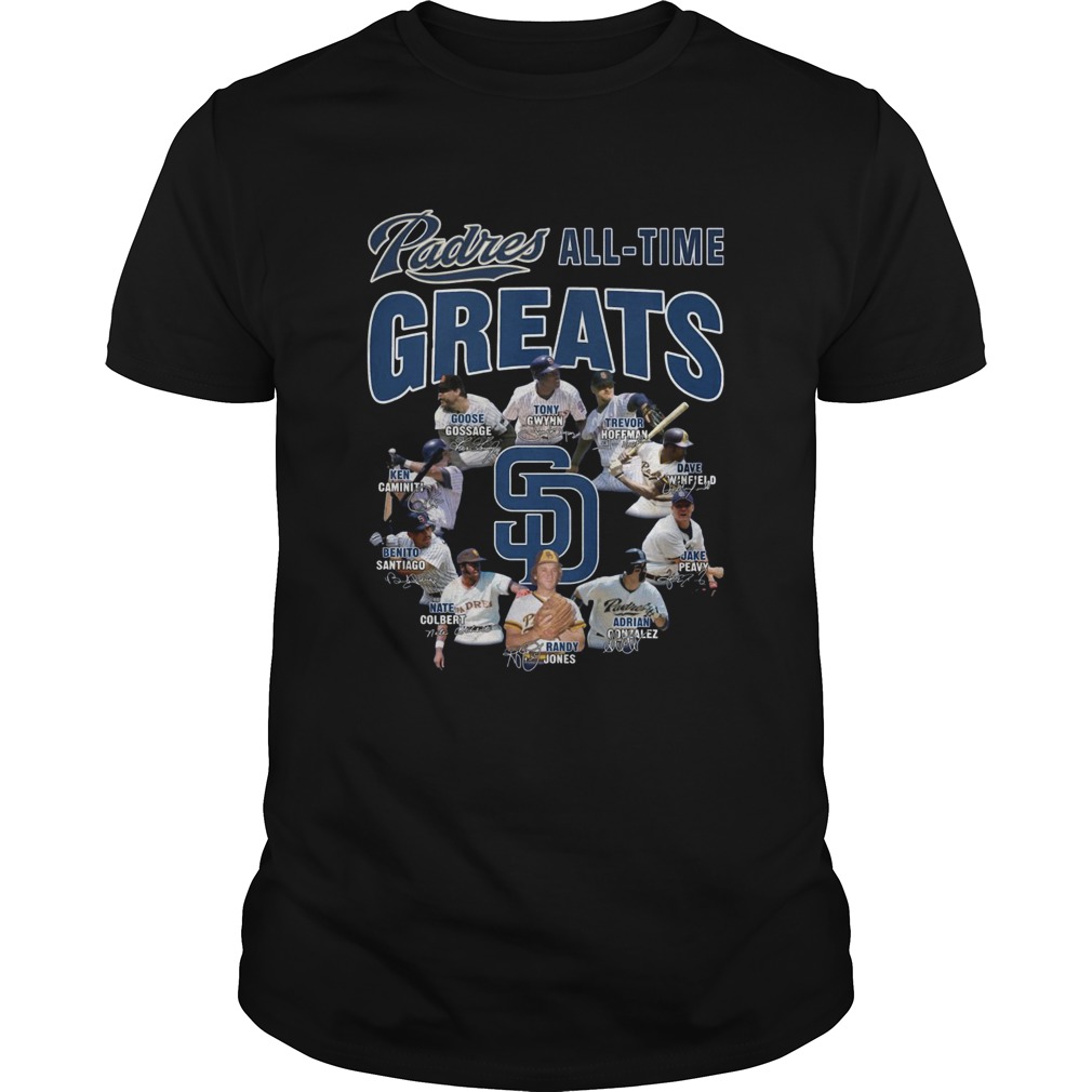 San Diego Padres Alltime Greats Players Signatures shirt