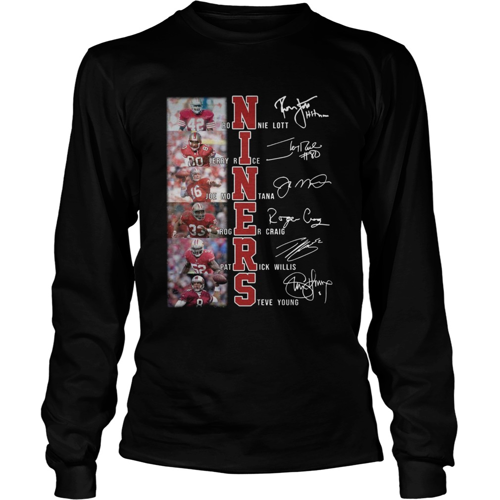 San Francisco 49ers Ronnie Lott Jerry Rice Joe Montana Roger Craig Patrick Willis Steve Young Signa LongSleeve