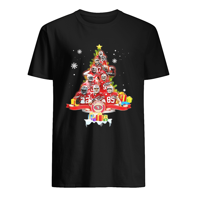 San Francisco 49ers Signatures Christmas Tree shirt