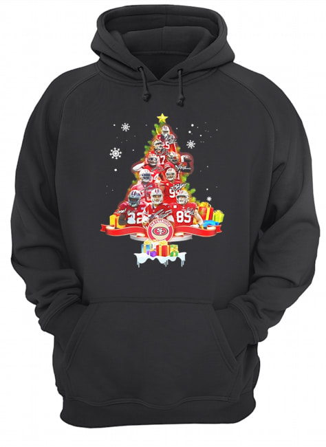 San Francisco 49ers Signatures Christmas Tree Unisex Hoodie