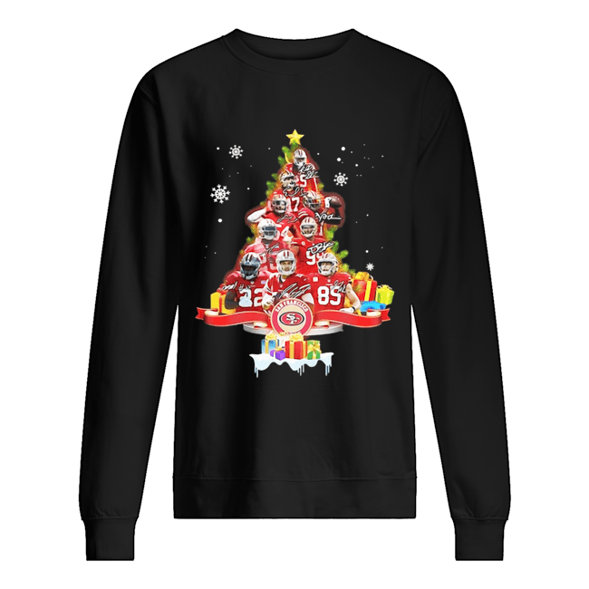 San Francisco 49ers Signatures Christmas Tree Unisex Sweatshirt