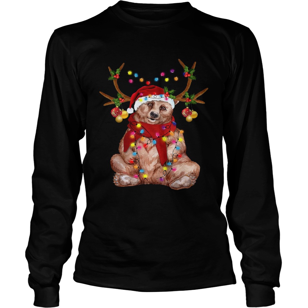 Santa Bear Reindeer Light Christmas LongSleeve