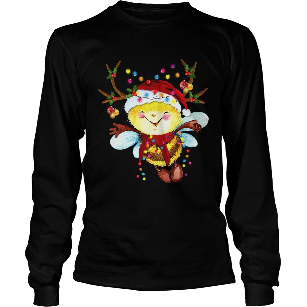 Santa Bee Reindeer Light Christmas LongSleeve