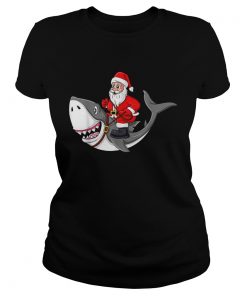 Santa Claus Riding Shark Christmas Boys Girls Xmas  Classic Ladies