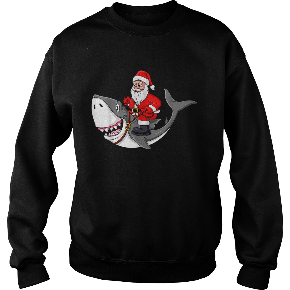 Santa Claus Riding Shark Christmas Boys Girls Xmas Sweatshirt